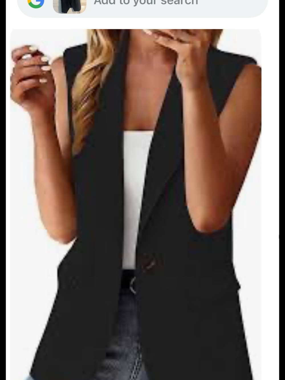 Forever 21 Black Sleeveless Blazer Vest